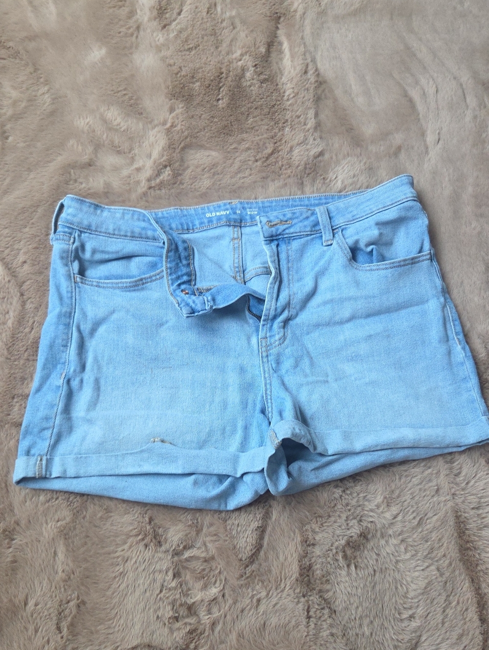 Old Navy Light Wash Denim Roll-Hem Shorts